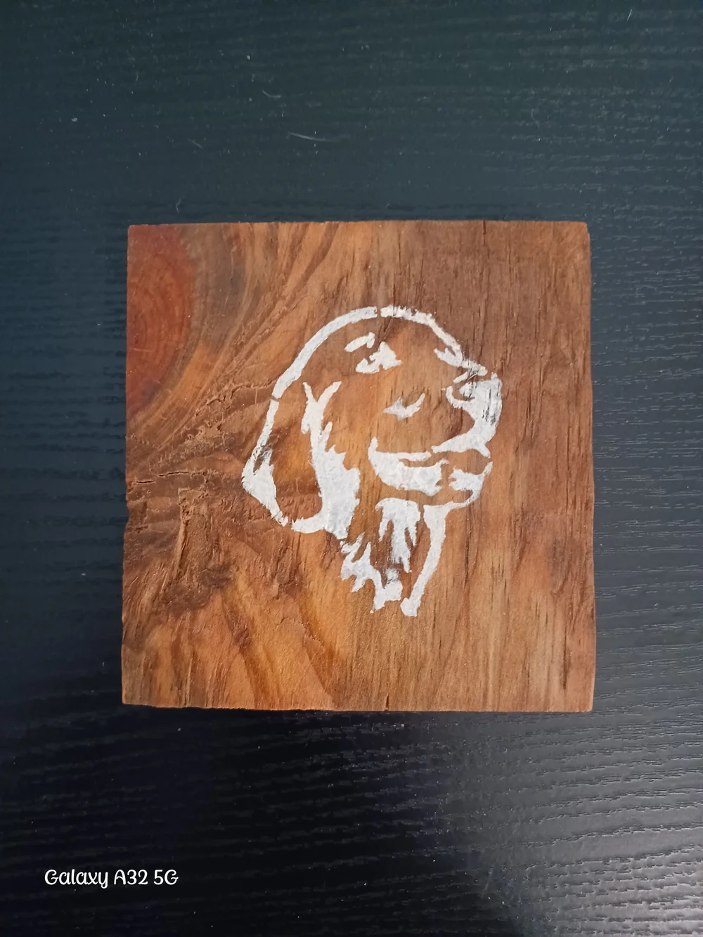 Wooden Dog Coaster Set in Brown - Rustic Pet Accent